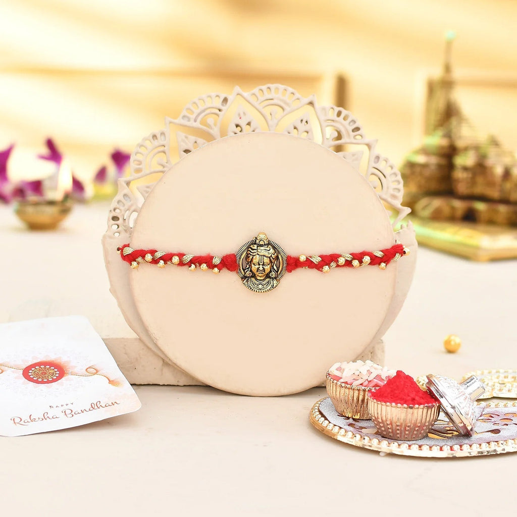 trueBrowns X Voylla Ram Lalla Gold Oxidised Rakhi For Brother - Distacart
