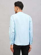 Fabmade Men Blue Solid Short Kurta