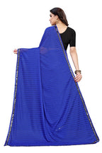 Vamika Blue Malai Silk Printed Saree (Zigzag Blue)