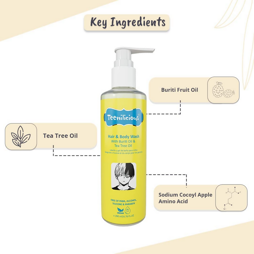 Teenilicious Hair & Body Wash With Buriti Oil & Tea Tree Oil