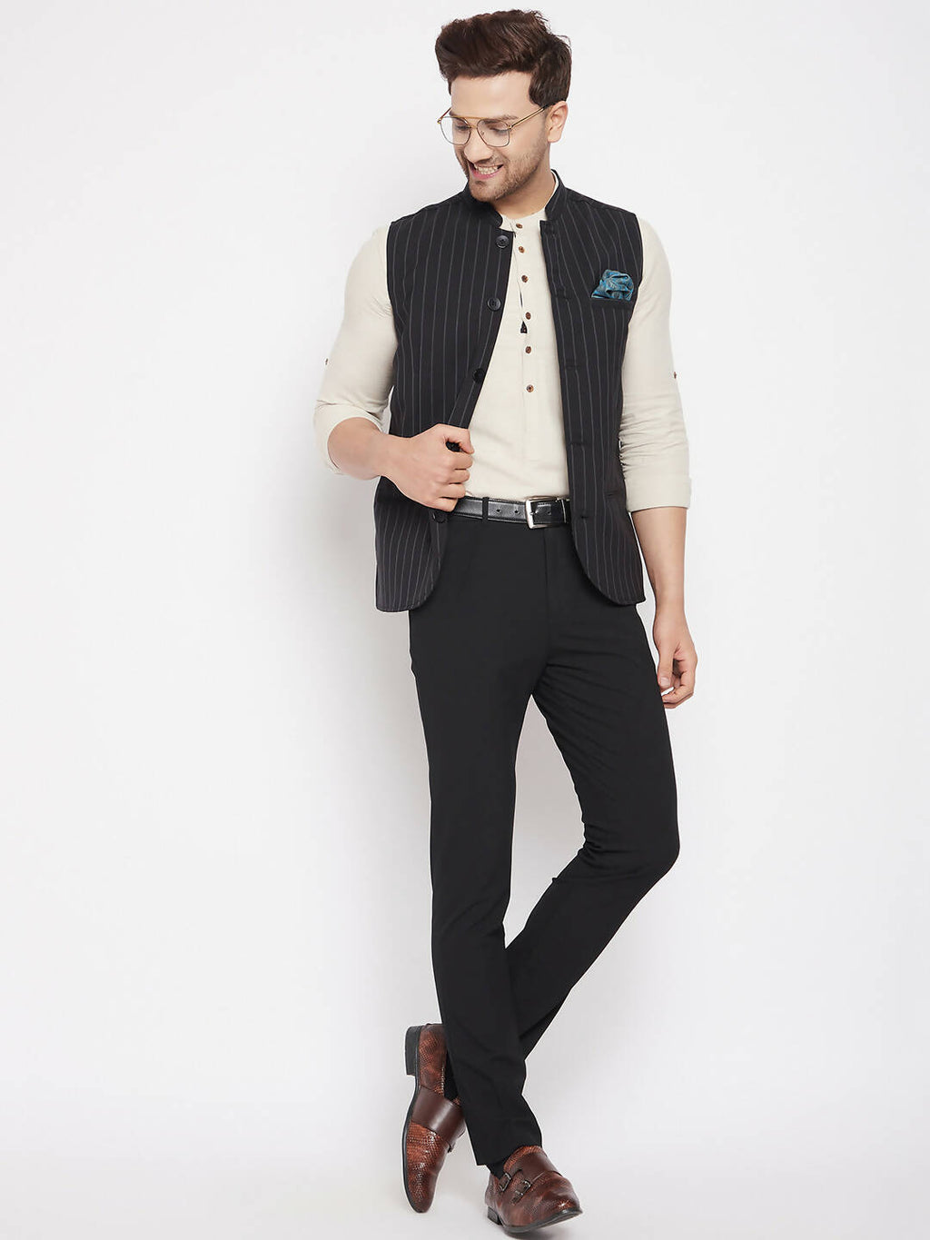Even Apparels Black Merino Men Woven Nehru Jacket - Distacart