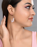 VOJ Women Gold-Plated Peral Hoop Earrings - Distacart
