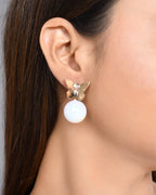 VOJ Women Gold Plated Butterfly Pearl Studs Earrings - Distacart