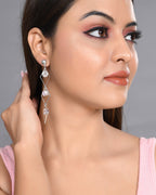 VOJ Women Silver Plated Flower Beads Drop Studs Earrings - Distacart