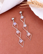 VOJ Women Silver Plated Flower Beads Drop Studs Earrings - Distacart