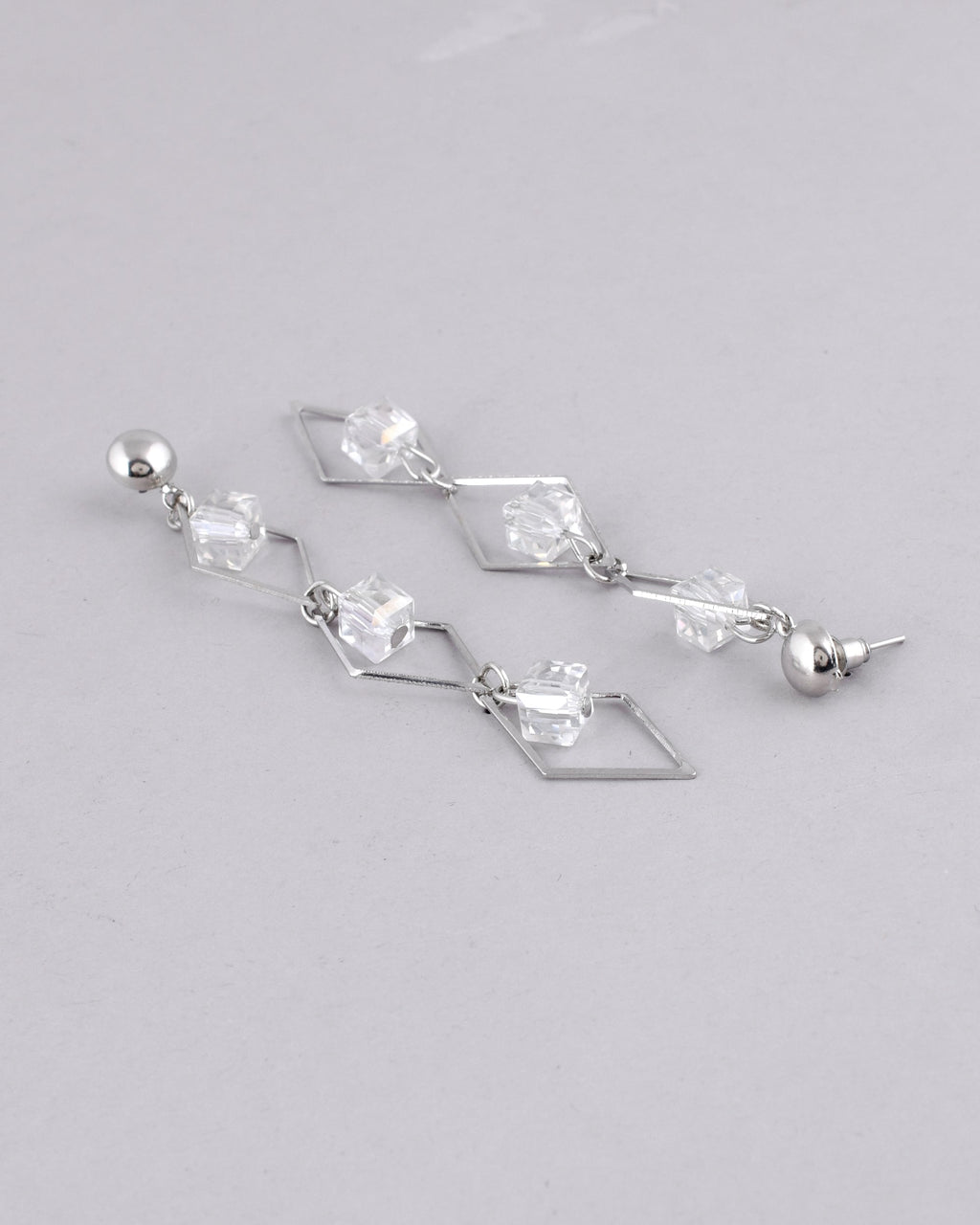 VOJ Women Silver Plated Flower Beads Drop Studs Earrings - Distacart