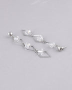 VOJ Women Silver Plated Flower Beads Drop Studs Earrings - Distacart
