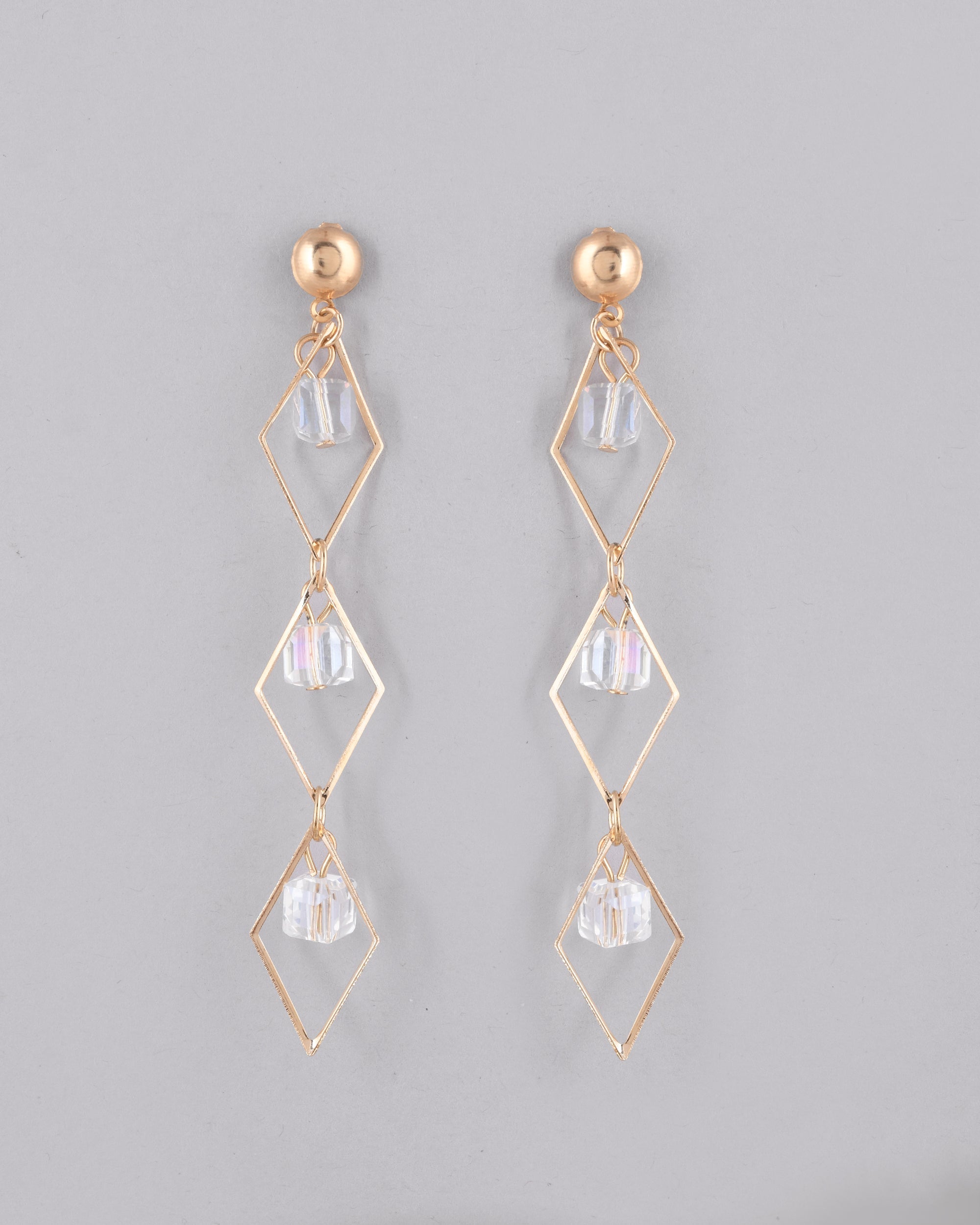 VOJ Women Gold Plated Flower Beads Drop Studs Earrings - Distacart