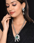 VOJ Women Silver Plated Oxidised Jewellary Set