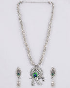 VOJ Women Silver Plated Oxidised Jewellary Set