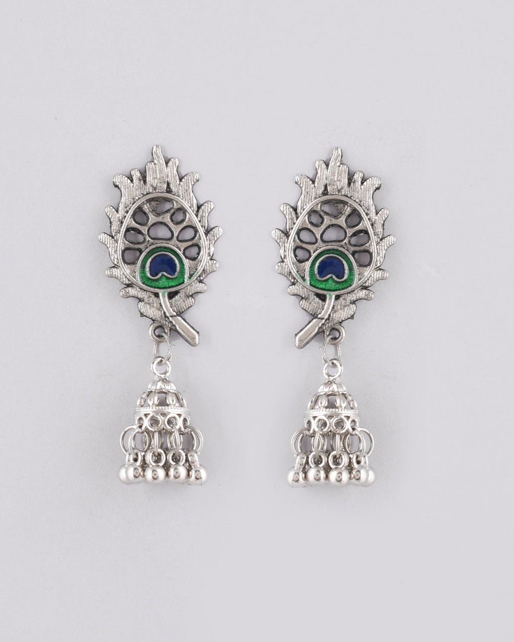 VOJ Women Silver Plated Oxidised Jewellary Set