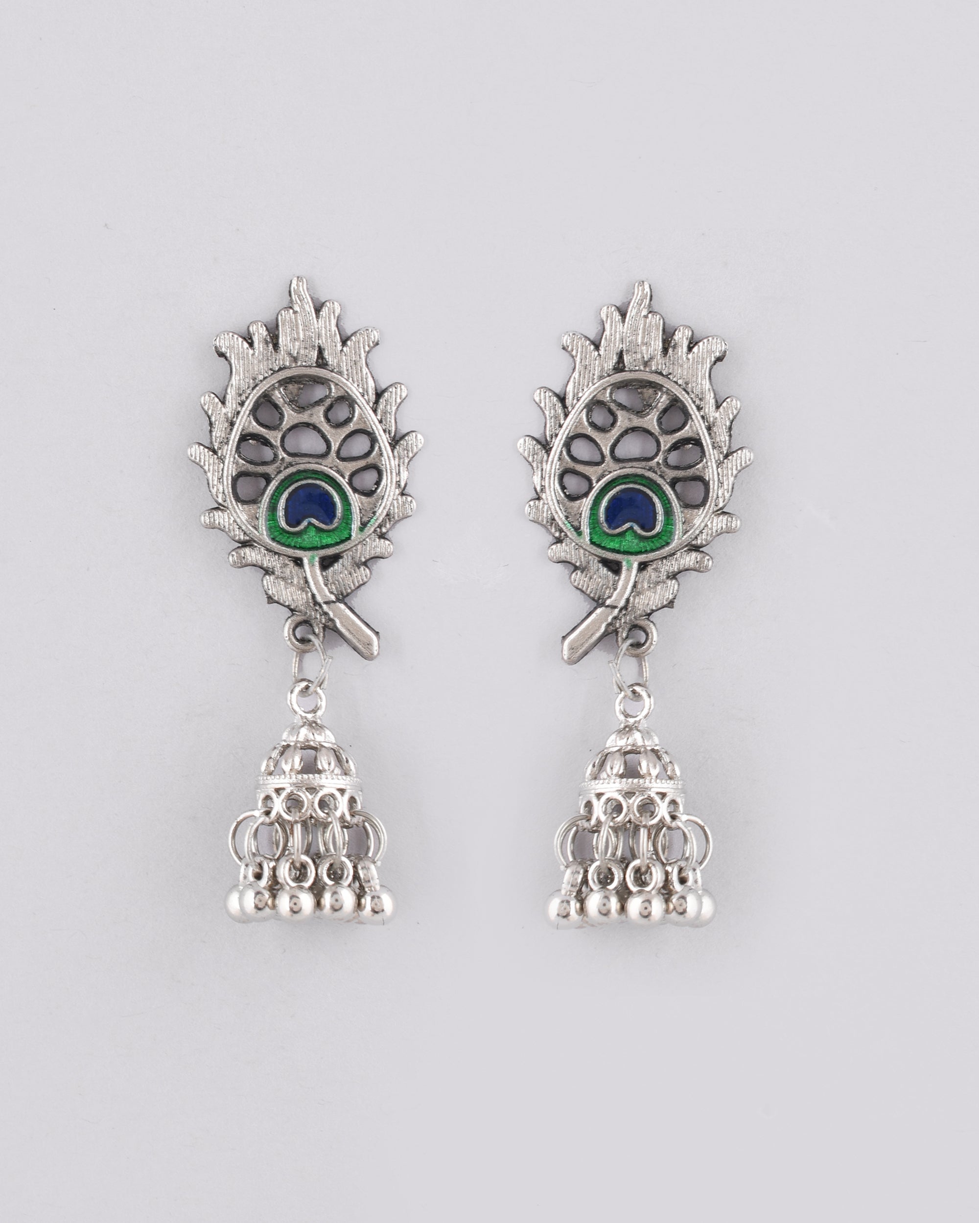 VOJ Women Silver Plated Oxidised Jewellary Set