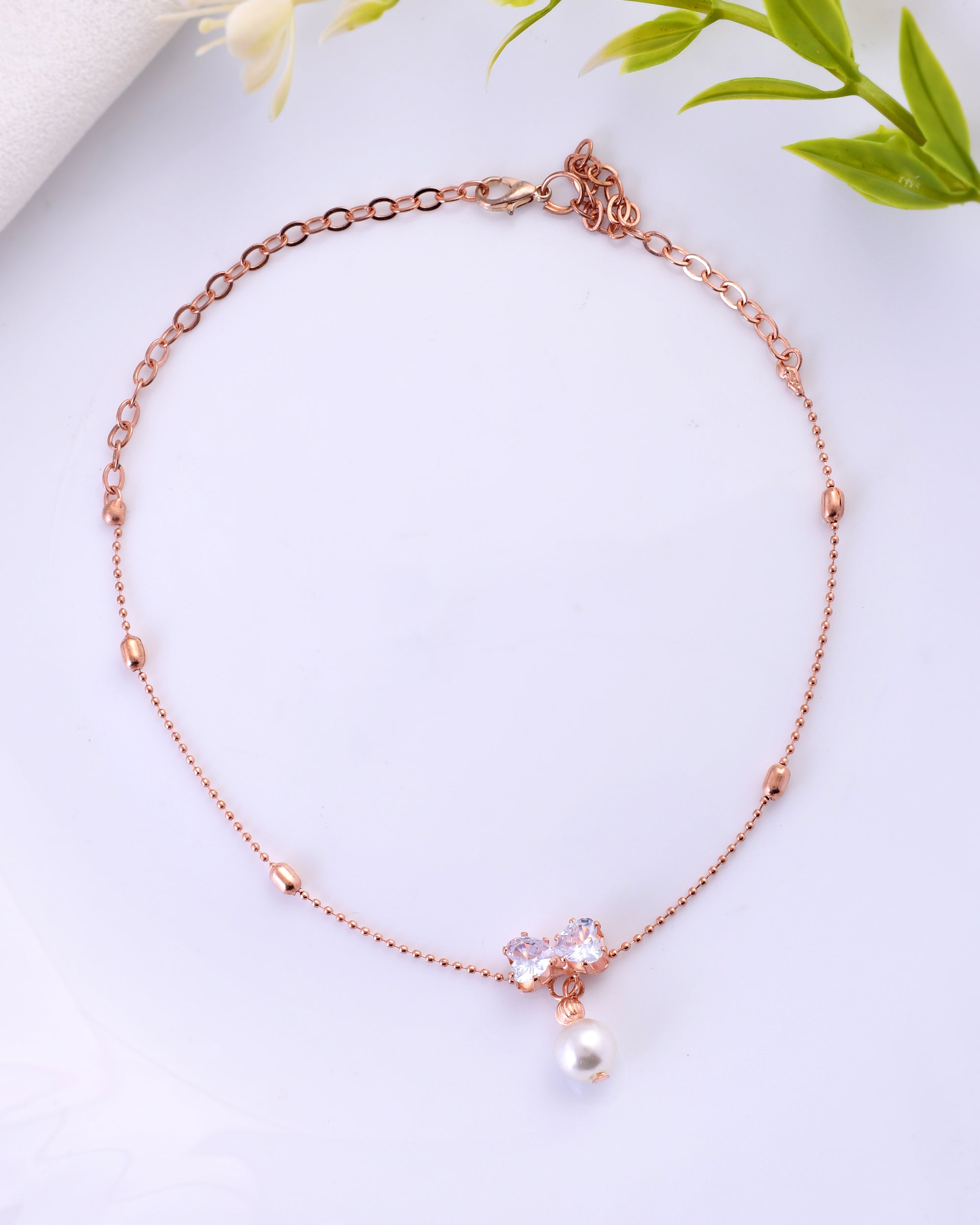 VOJ Women Dimond Gold Plated Anklets - Distacart