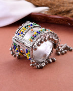 VOJ Women Multicolor Beads Oxidise Cuff Bracelet - Distacart