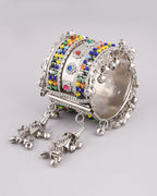 VOJ Women Multicolor Beads Oxidise Cuff Bracelet - Distacart