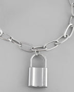 VOJ Mens Silver Plated Lock Bracelet - Distacart