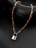 VOJ Mens Gold-Polished Lock Chain