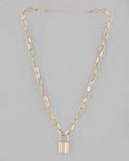 VOJ Mens Gold-Polished Lock Chain