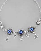 VOJ Pack of 2 Silver Plated Evel Eye Anklets - Distacart
