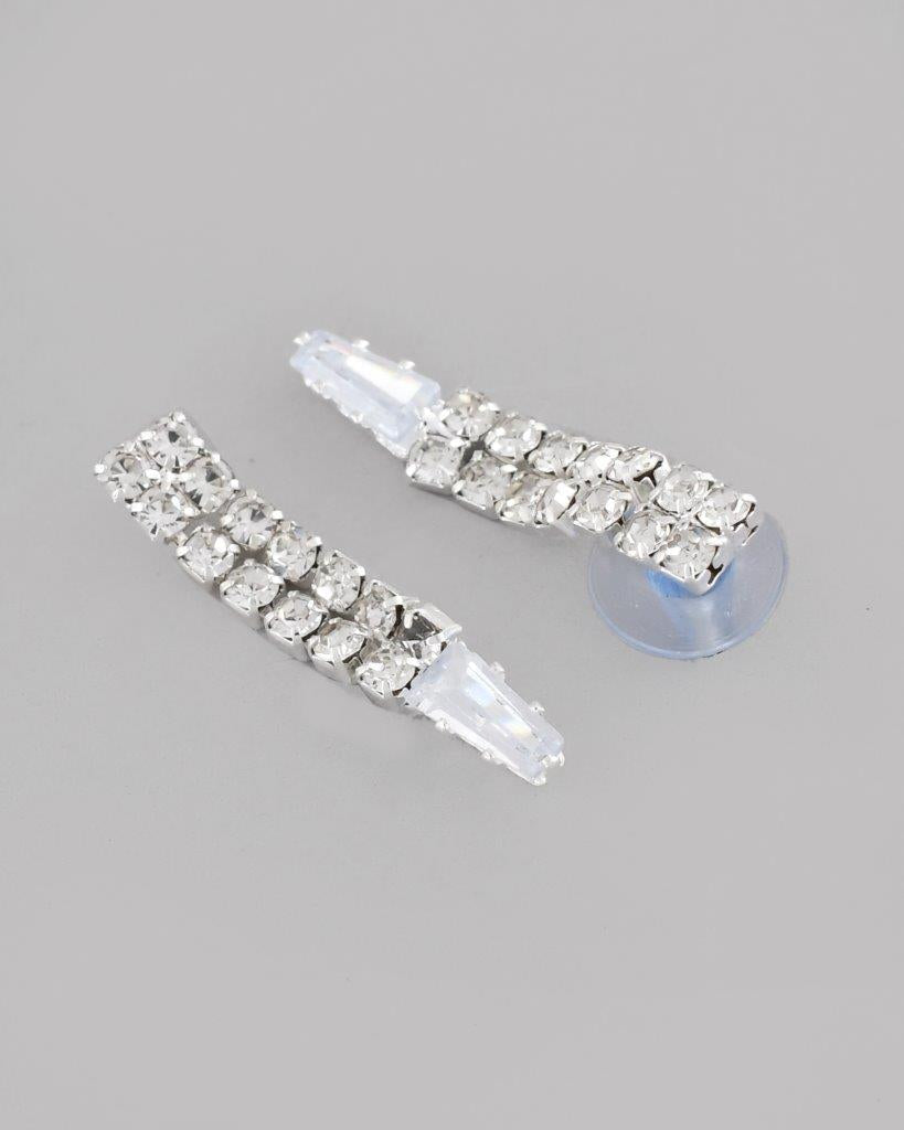 VOJ Silver Plated AD-Studded Necklace & Earrings Set