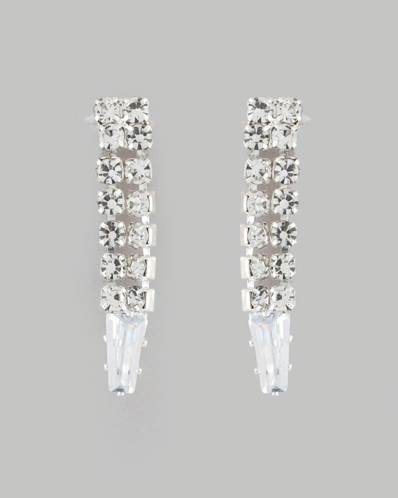 VOJ Silver Plated AD-Studded Necklace & Earrings Set