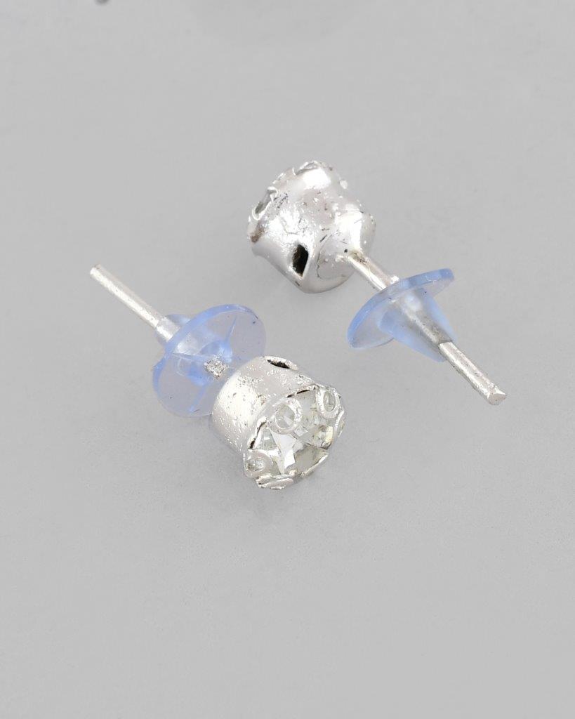 VOJ Silver Plated Beads Choker Neckless With Earring Set