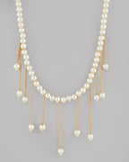 VOJ Gold-Polished Pearl Beads Necklace