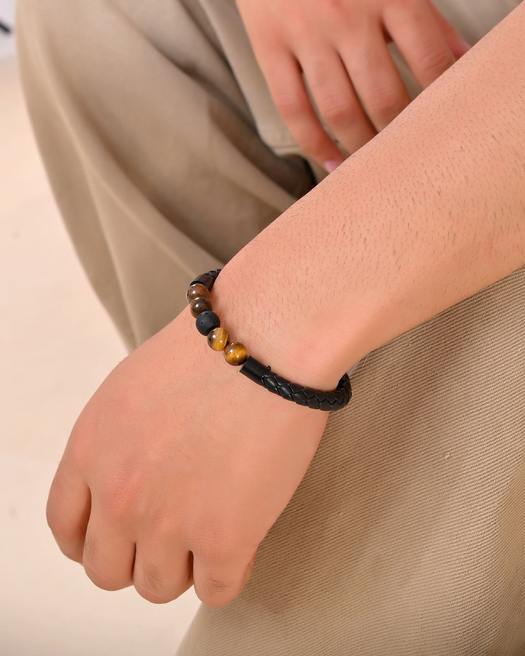VOJ Men Leather Cuff Bracelet - Distacart