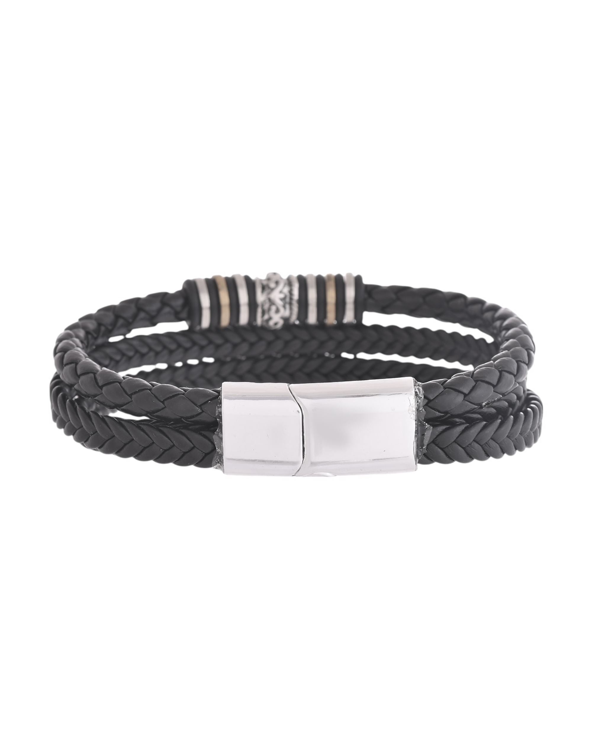 VOJ Men Leather Multistrand Bracelet - Distacart