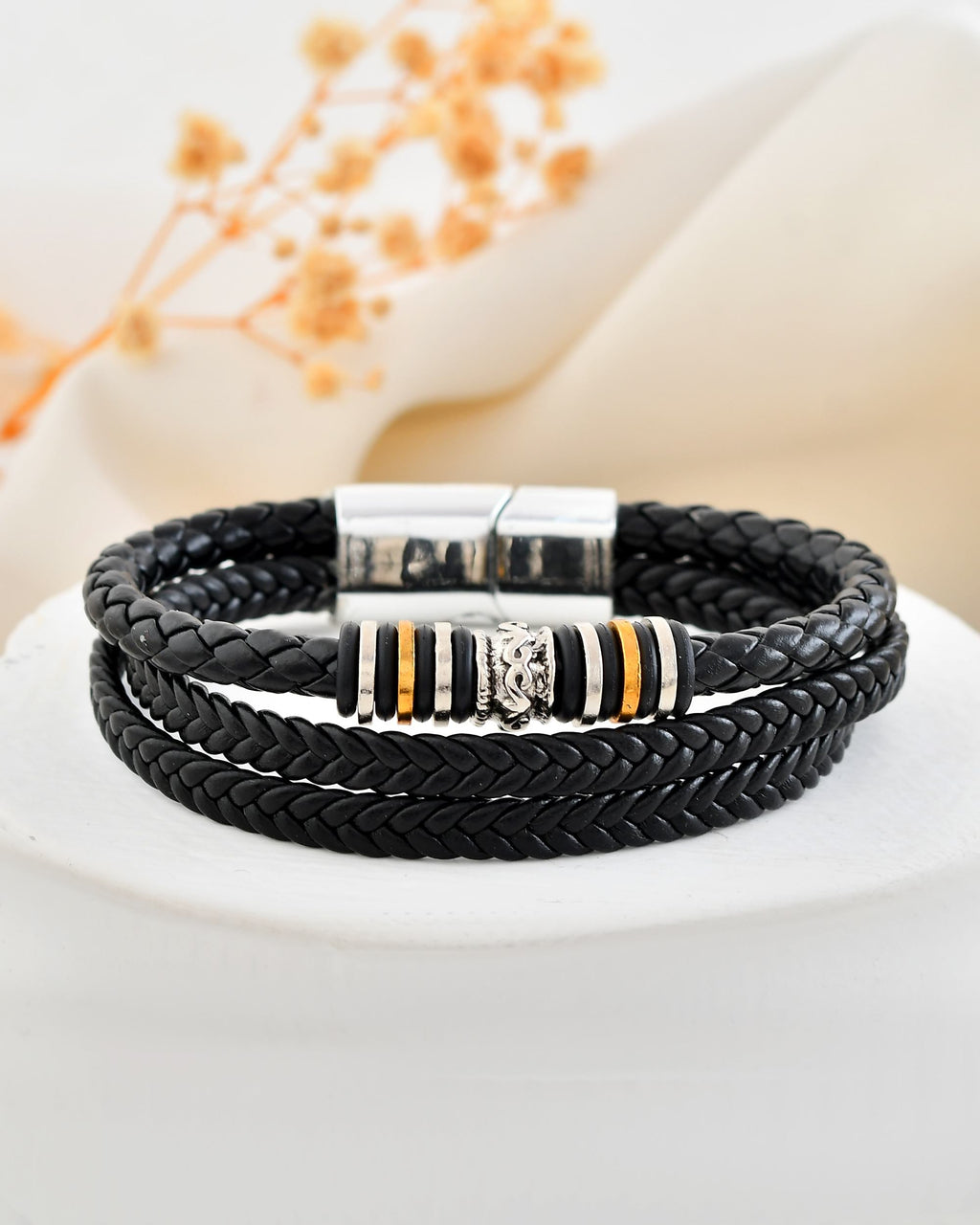 VOJ Men Leather Multistrand Bracelet - Distacart