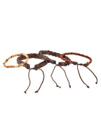 VOJ Men Set of 4 Brown Leather Wrap around Bracelet - Distacart