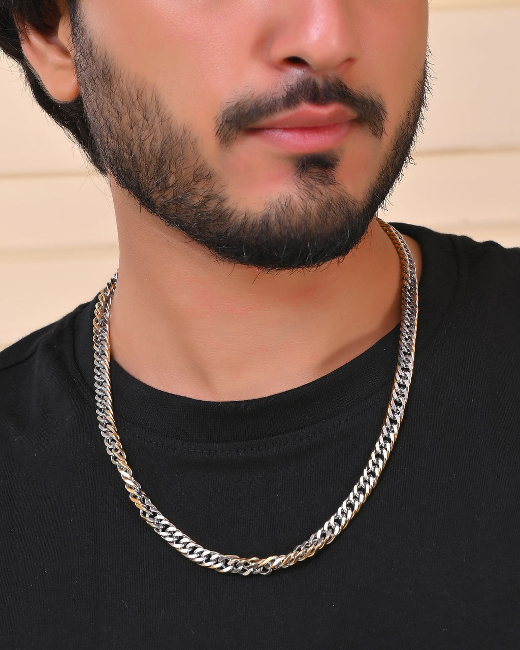 VOJ Men Dual-Plated Stainless Steel Linked Fashionable Chain - Distacart