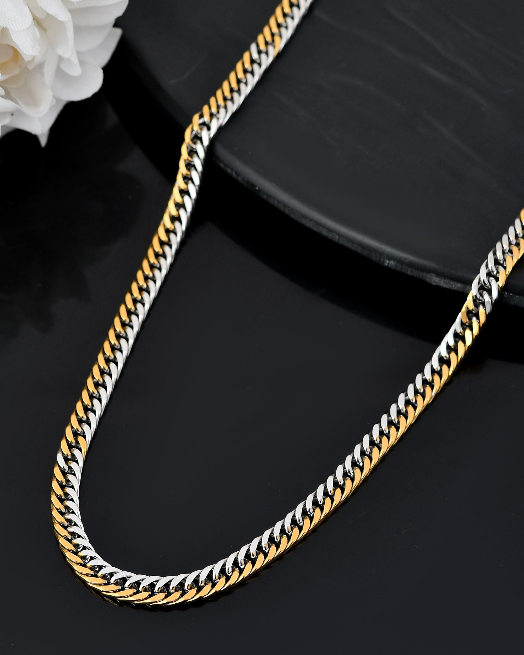 VOJ Men Dual-Plated Stainless Steel Fashionable Chain - Distacart