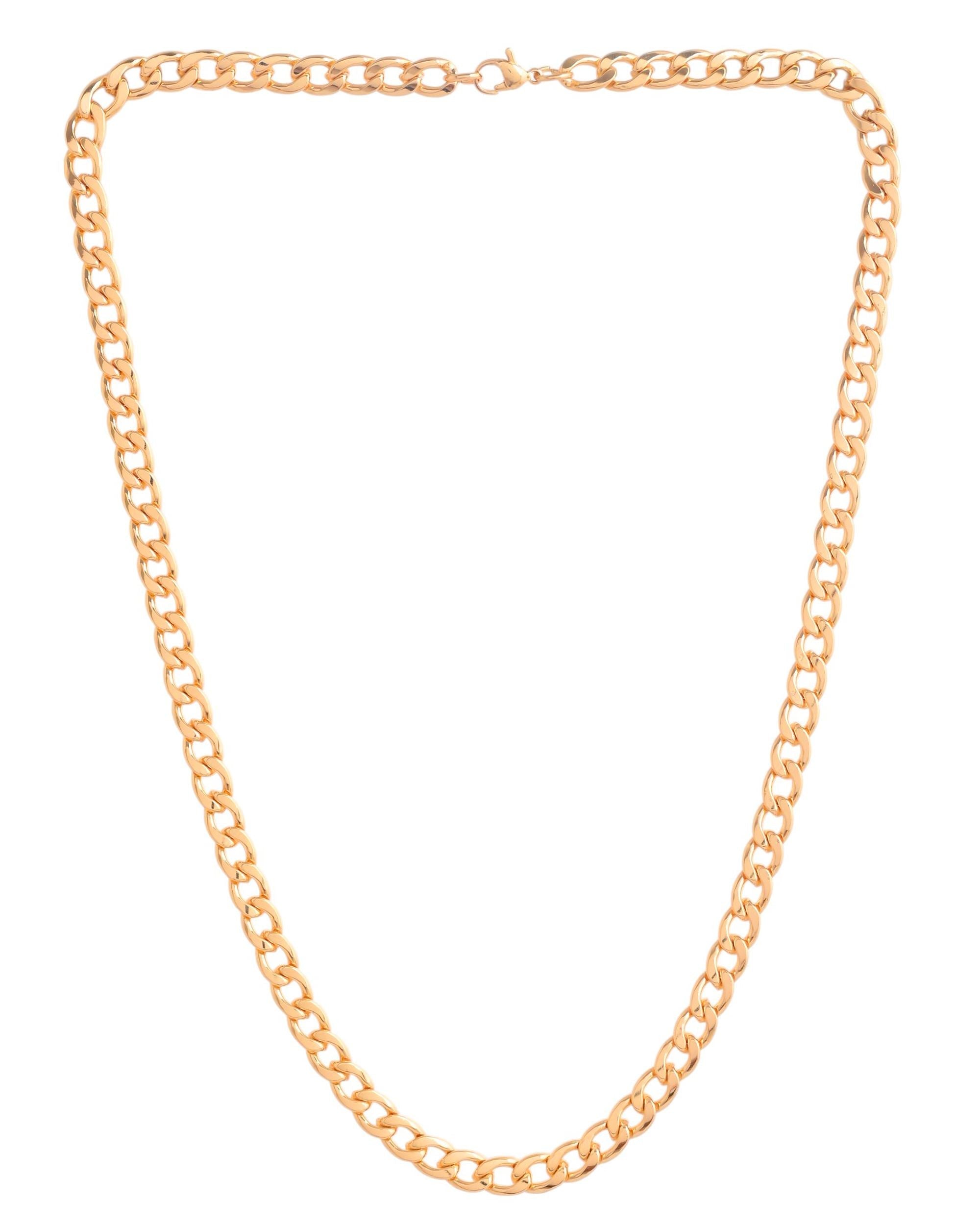 VOJ Gold Polished Stainless Steel Classic Linked Chain For Men - Distacart