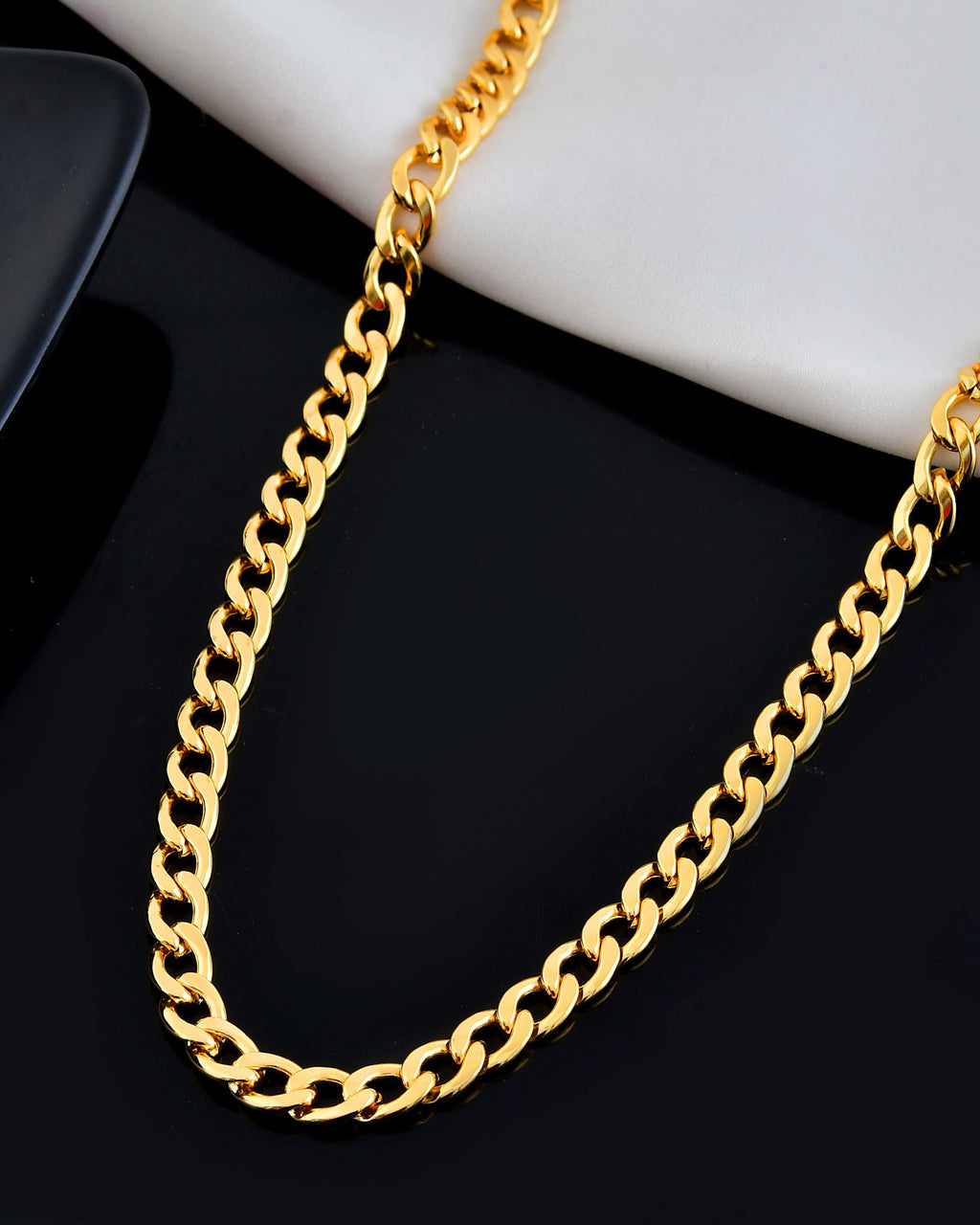 VOJ Gold Polished Stainless Steel Classic Linked Chain For Men - Distacart
