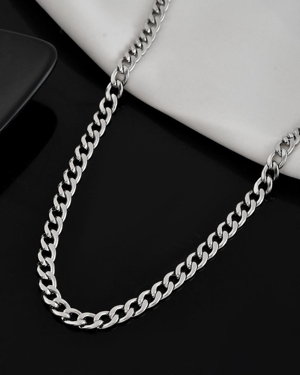 VOJ Silver Plated Stainless Steel Classic Linked Chain For Men - Distacart