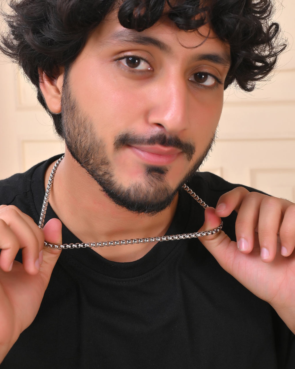 VOJ Men Stainless Steel Silver-Plated Minimal Chain - Distacart