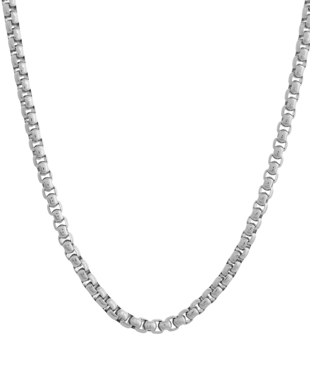 VOJ Men Stainless Steel Silver-Plated Minimal Chain - Distacart
