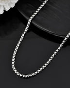 VOJ Men Stainless Steel Silver-Plated Minimal Chain - Distacart