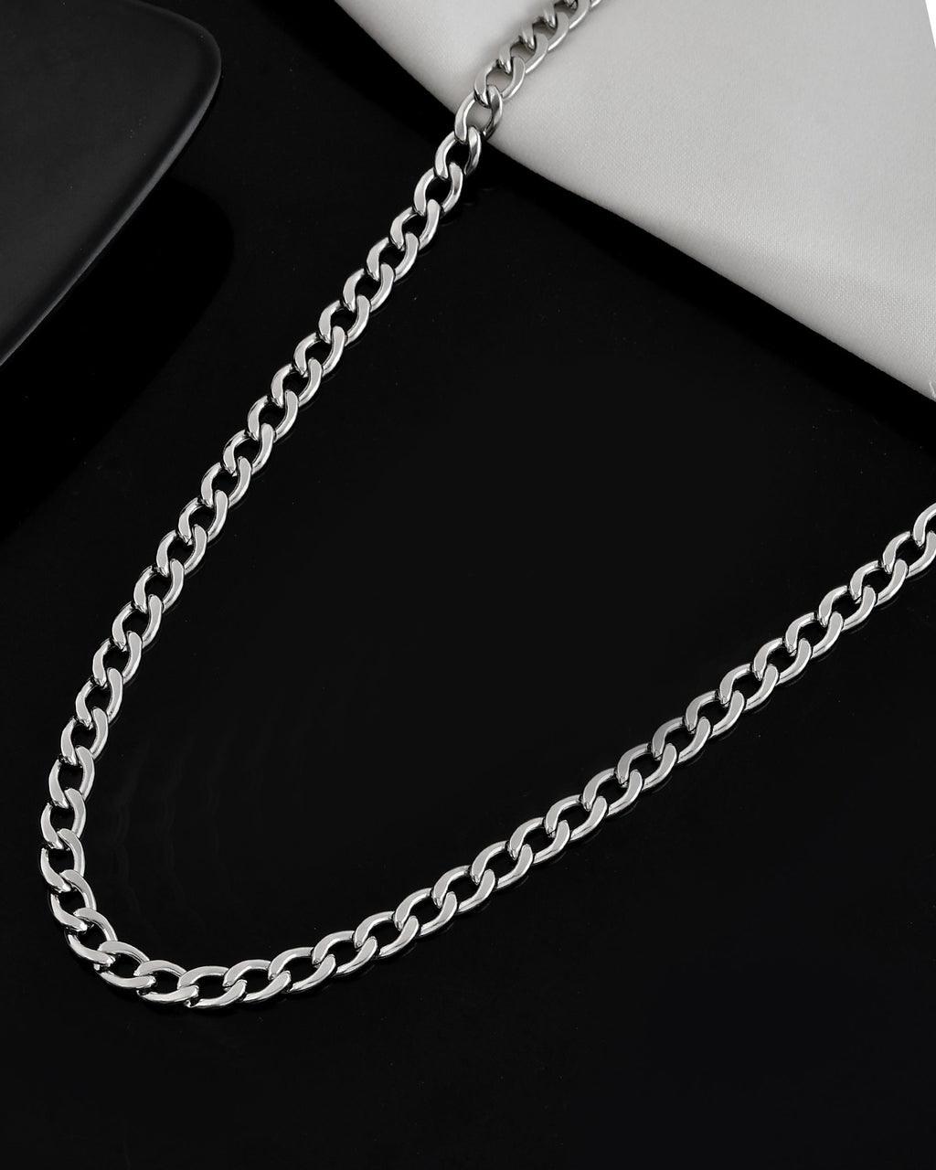 VOJ Silver Plated Stainless Steel Thick Linked Chain For Men - Distacart