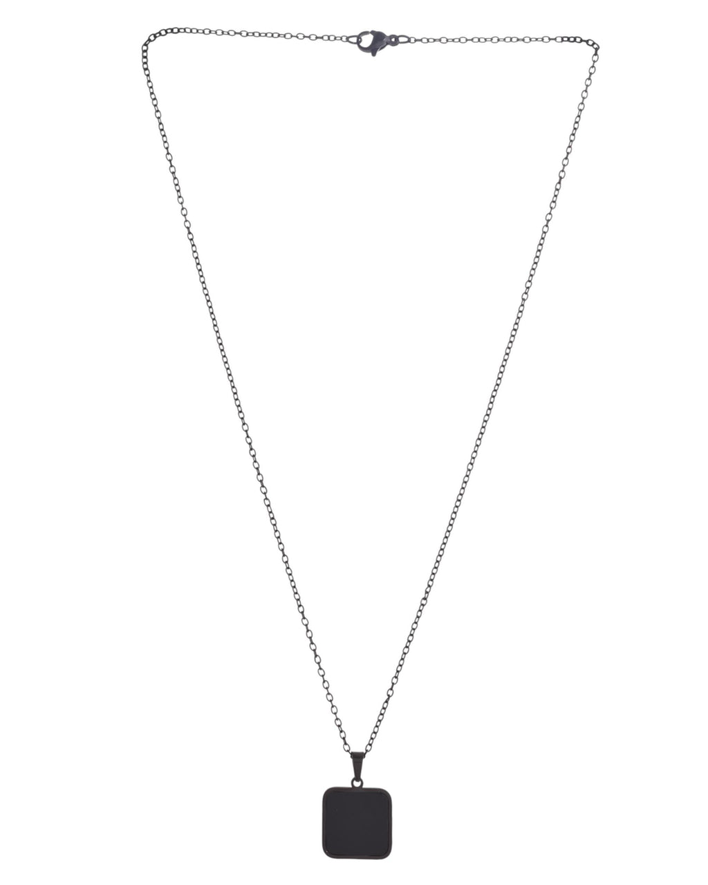 VOJ Men's Stainless Steel Chain With Square Shaped Pendant - Distacart