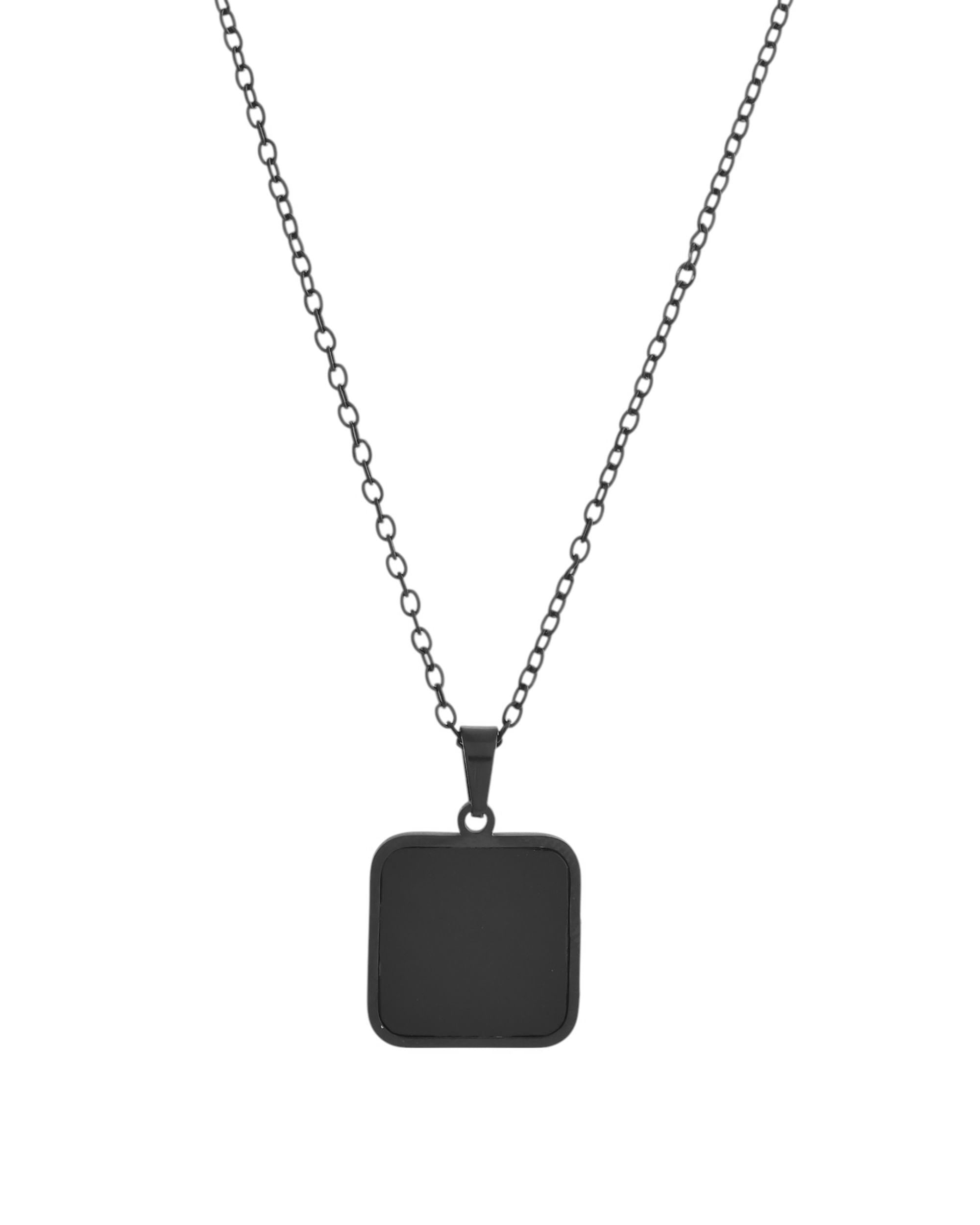 VOJ Men's Stainless Steel Chain With Square Shaped Pendant - Distacart