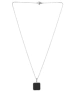 VOJ Men's Stainless Steel Silver Plated Chain With Square Shaped Pendant - Distacart