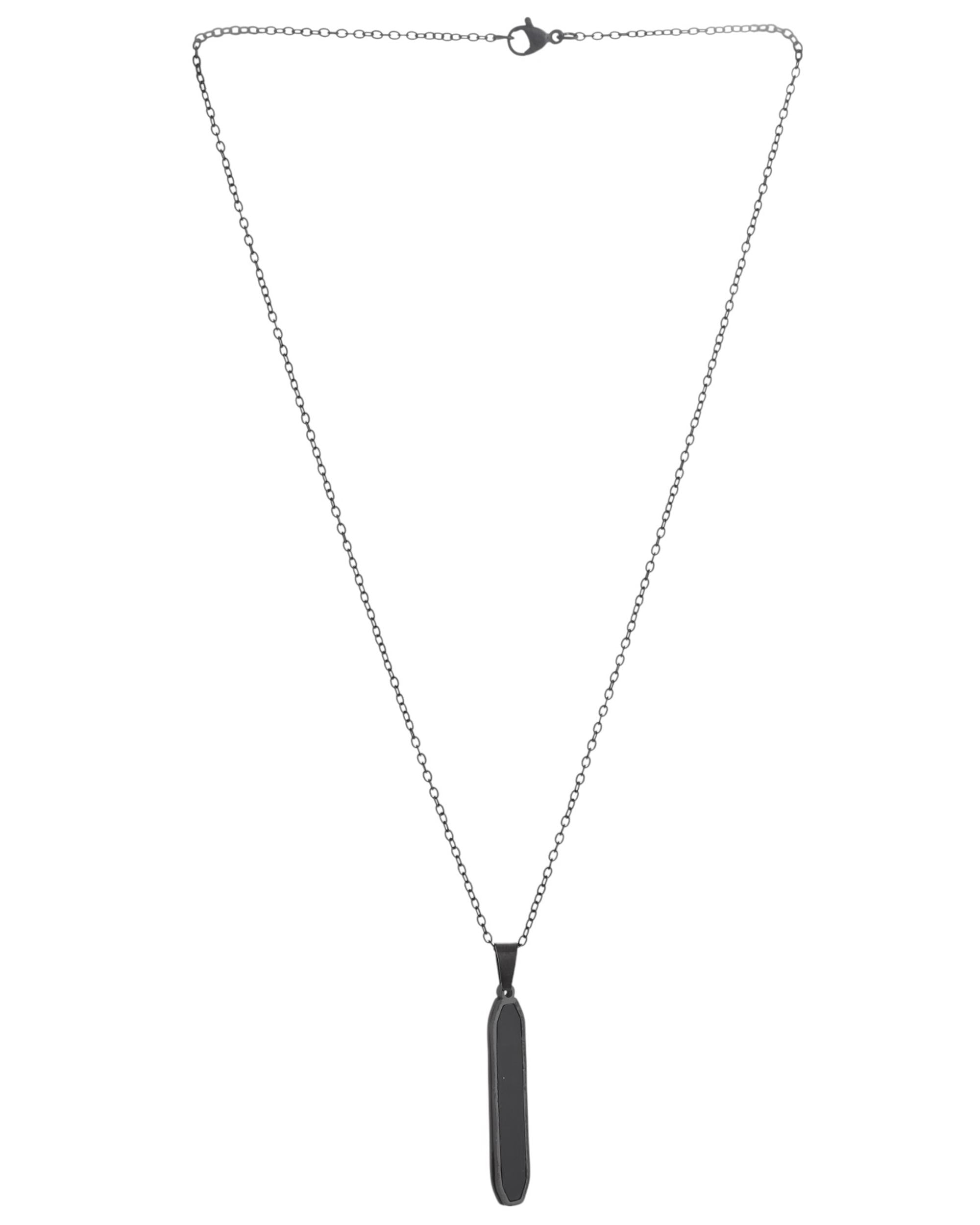 VOJ Men's Stainless Steel Chain With geometrical Shaped Pendant - Distacart