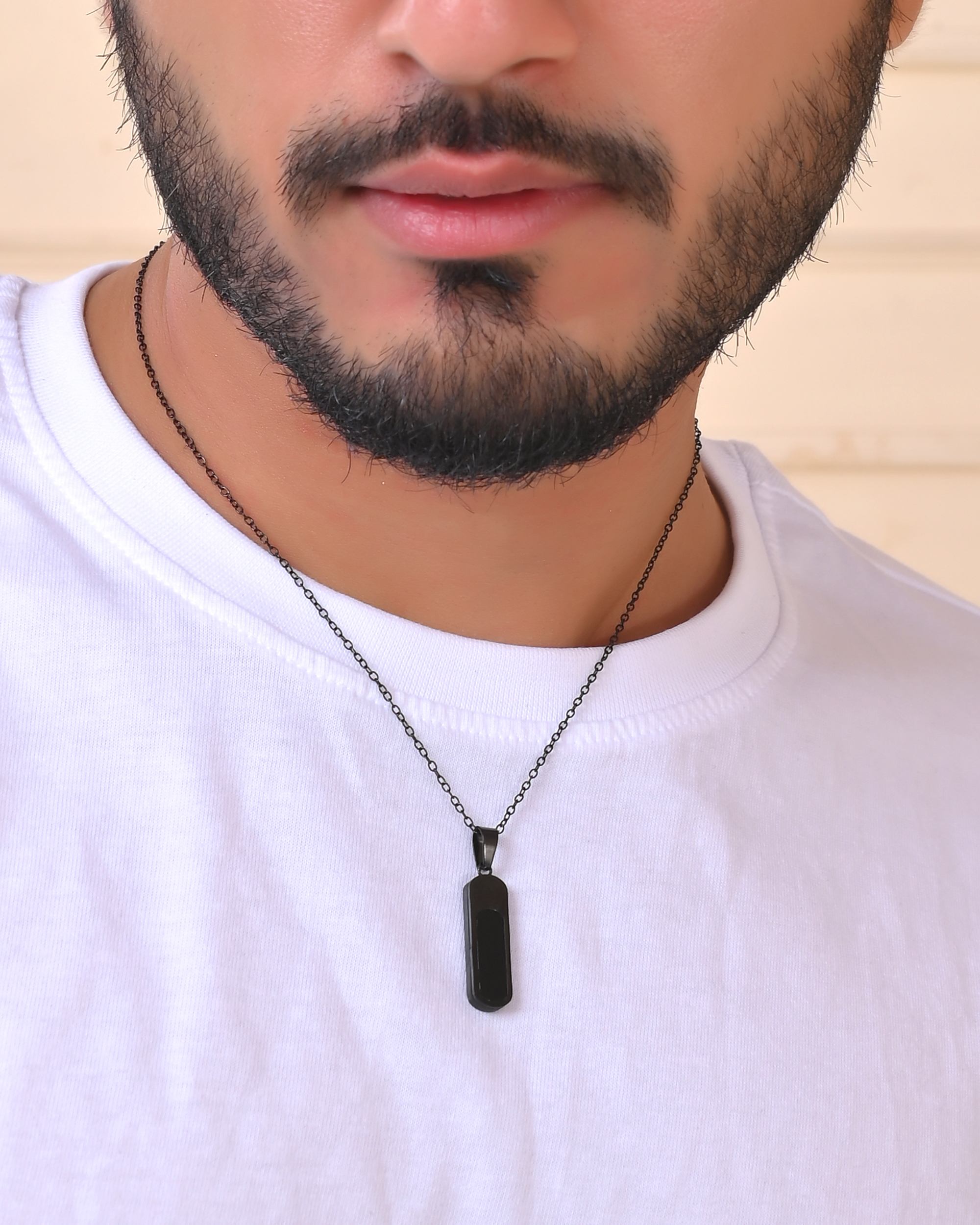 VOJ Men Stainless Steel Chain With Slab Pendant - Distacart