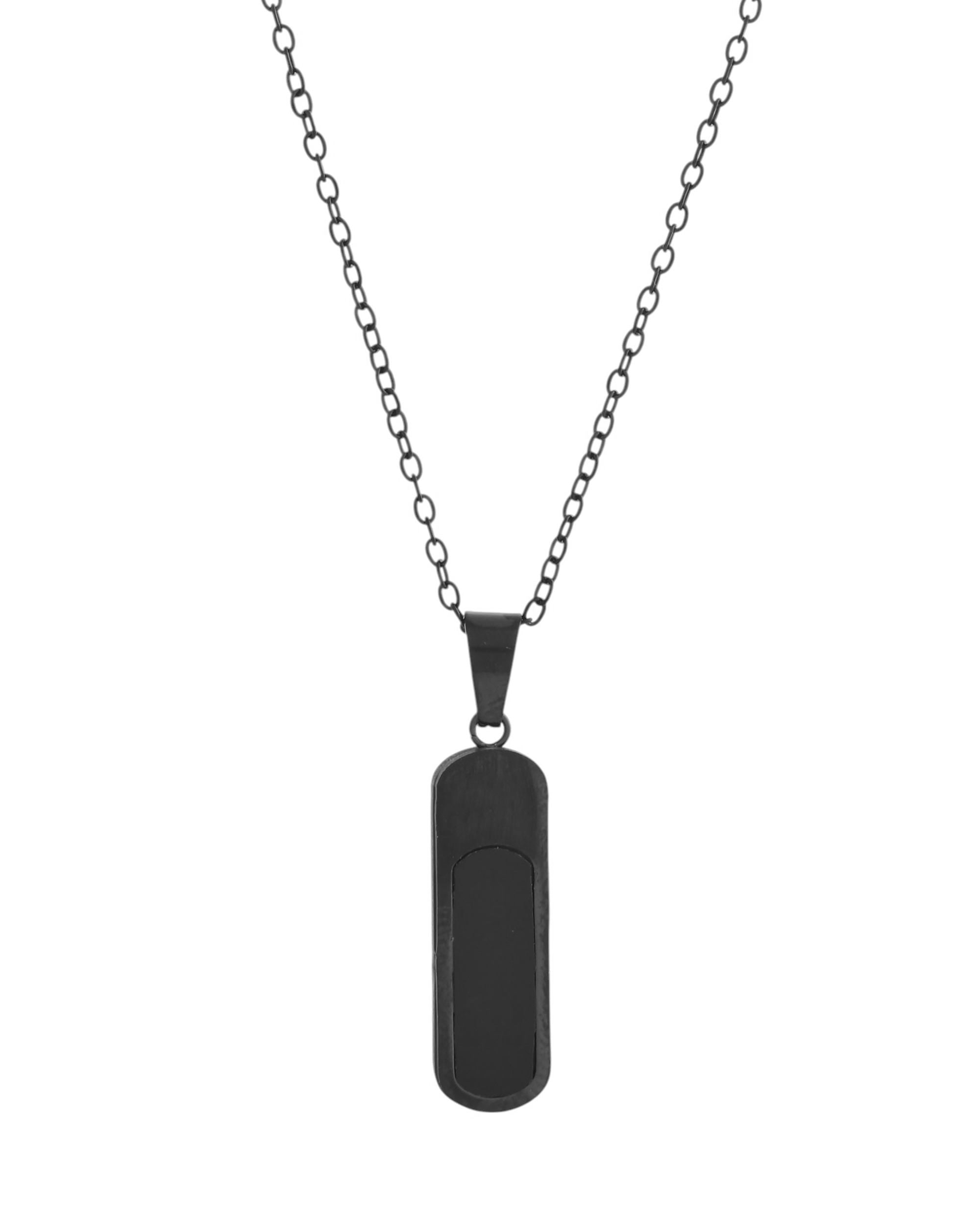 VOJ Men Stainless Steel Chain With Slab Pendant - Distacart