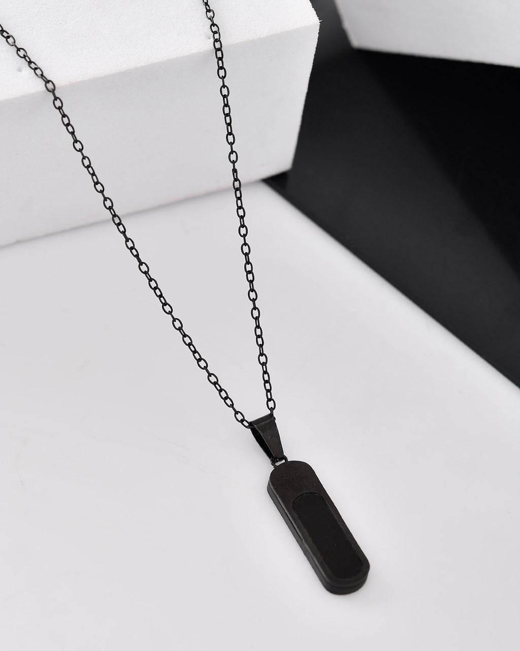 VOJ Men Stainless Steel Chain With Slab Pendant - Distacart