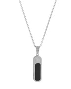 VOJ Men Silver-Plated Minimal Chain With Slab Pendant - Distacart