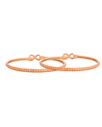 VOJ Set Of 2 Gold Polished AD Studded Infinite Shaped Bangles