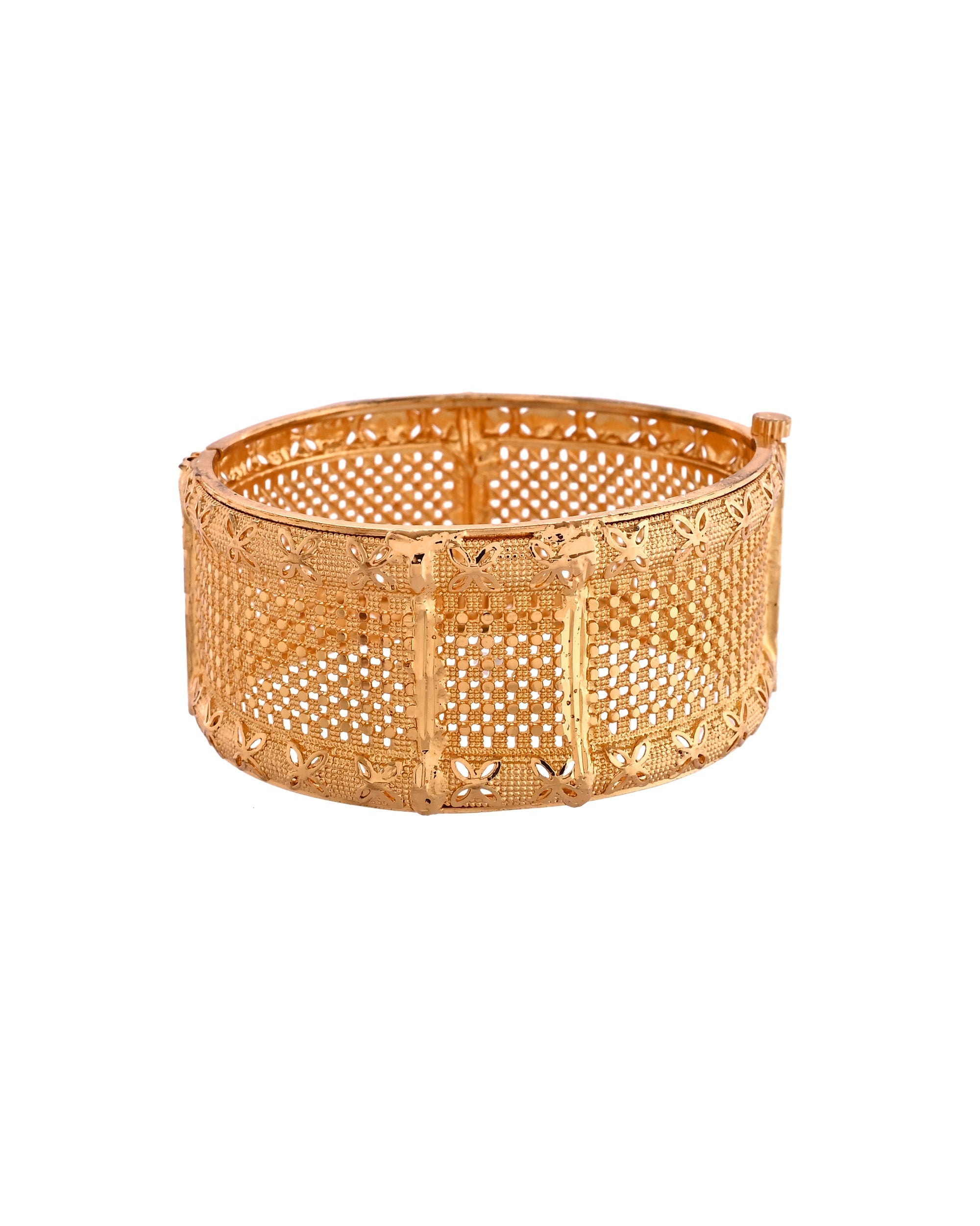 VOJ Set Of 2 Gold Polished Hand Crafted Bangles